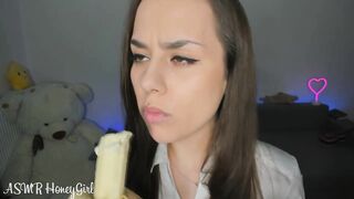 ASMR HoneyGirl Eating Bananas