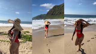 Bella Poarch Sexy Red Bikini Beach Video Leaked